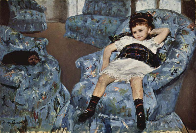 Mary Cassatt Little Girl in a Blue Armchair France oil painting art